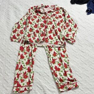 Simply Southern Kids Pajama Set - Red and Green Floral